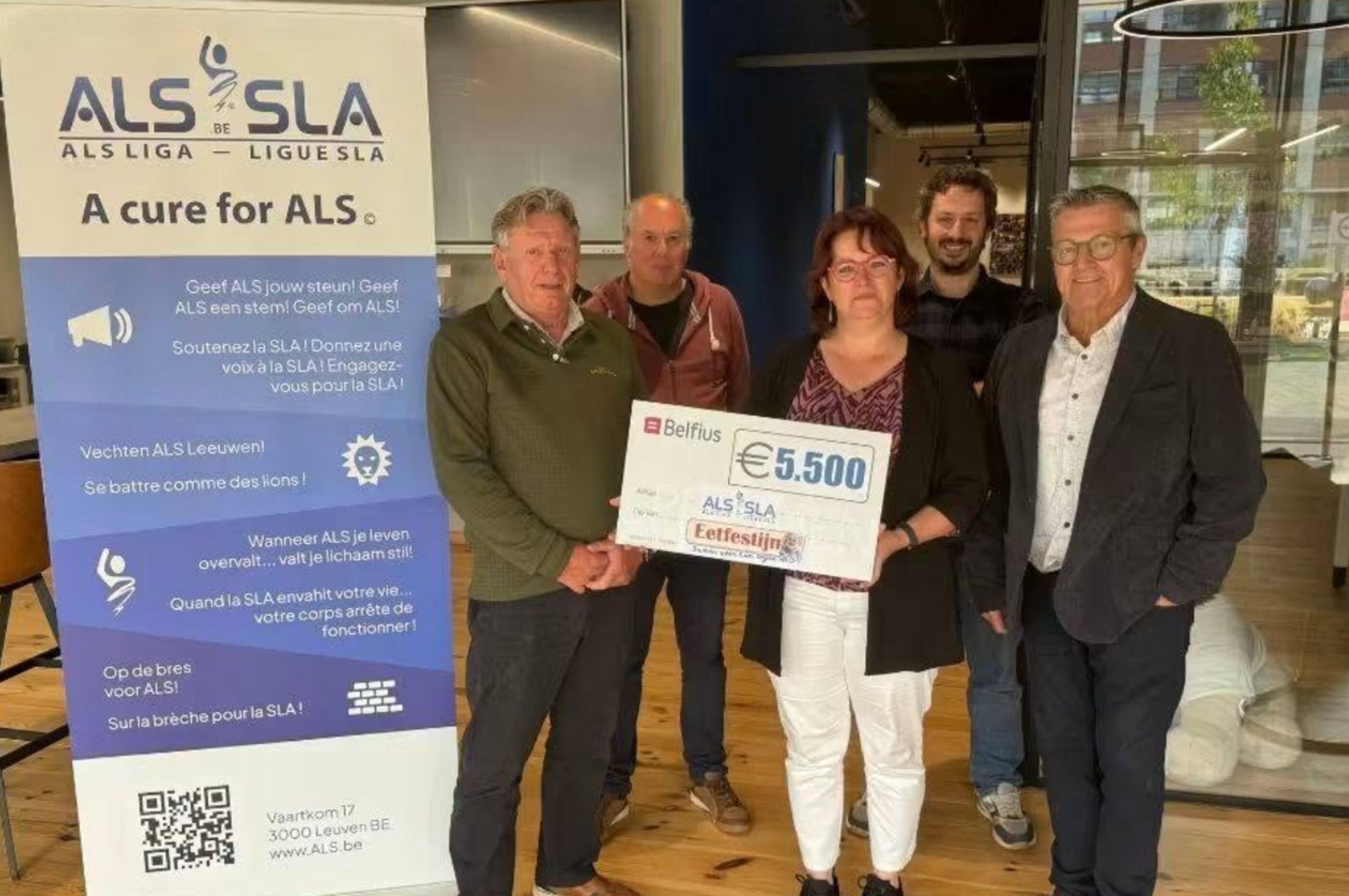 Eetfestijn voor Luc Vanden Hove levert 5.500 euro op voor ALS-Liga